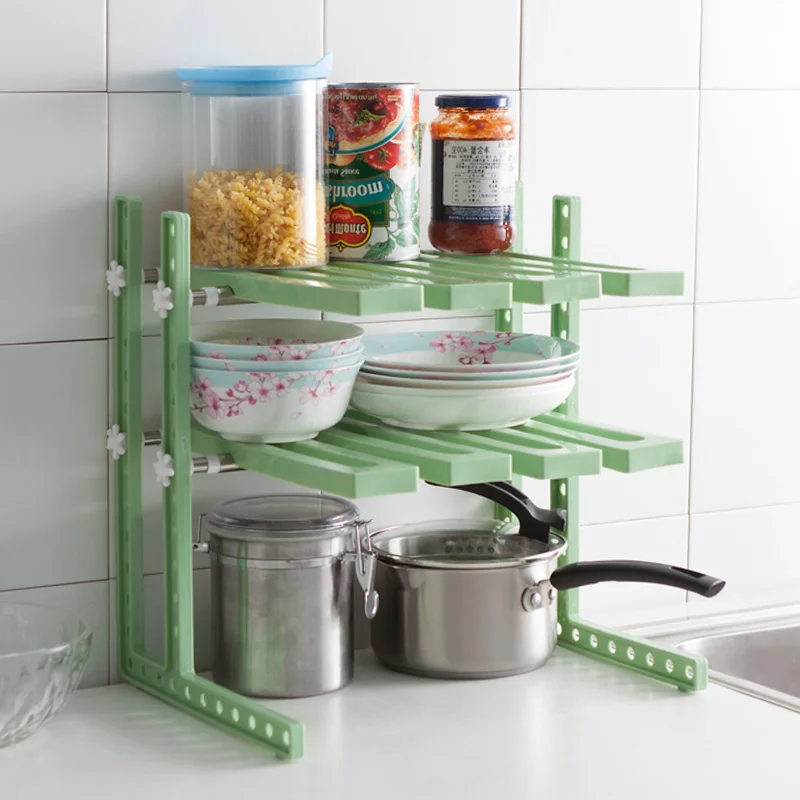 vanzlife Adjustable shelf under ground sink receive a rack shelf in the kitchen kitchen utensils and receive pot rack shelf rack