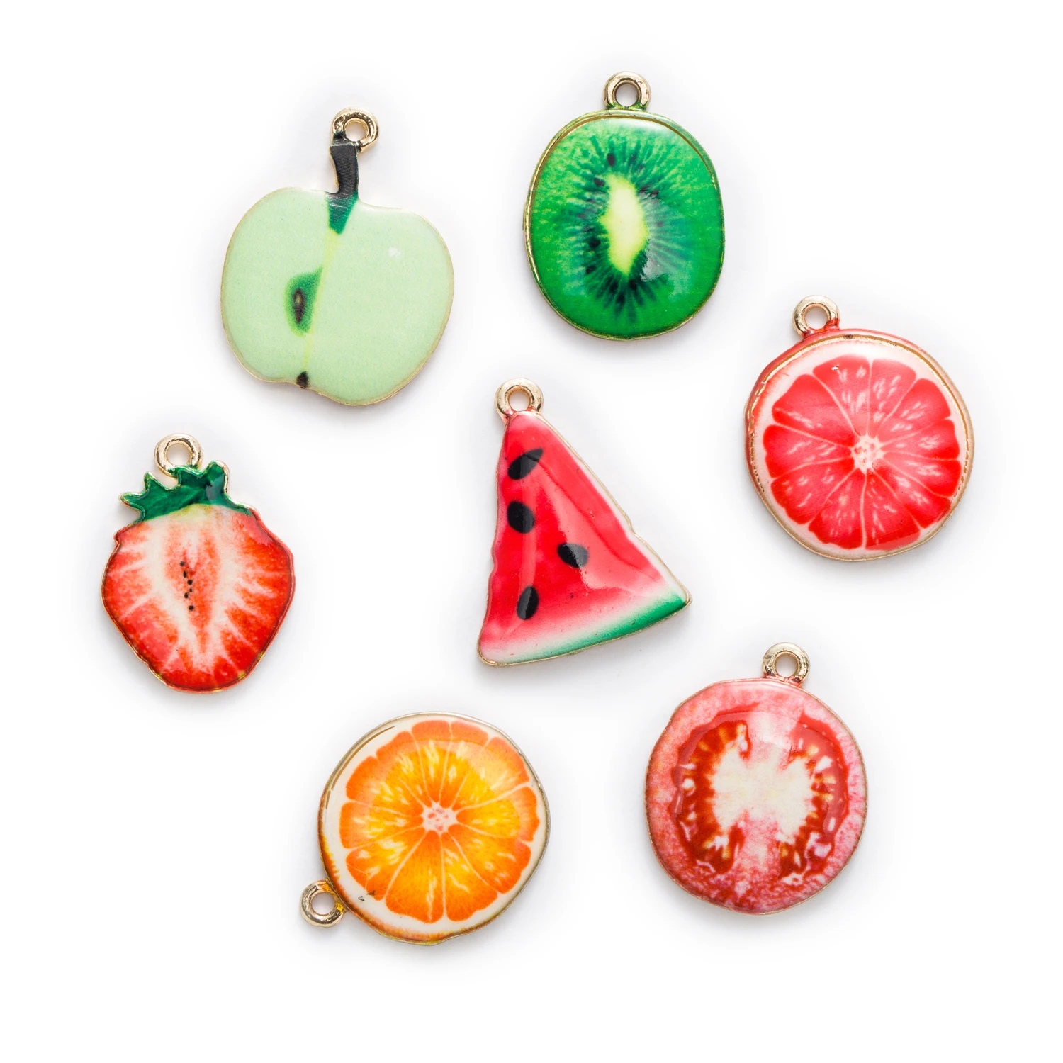 

1 Piece Zinc alloy Enamel Charms Fruit Pendants Decoration Jewelry Making Fit Necklace Bracelet Earrings For Women DIY 25-27mm