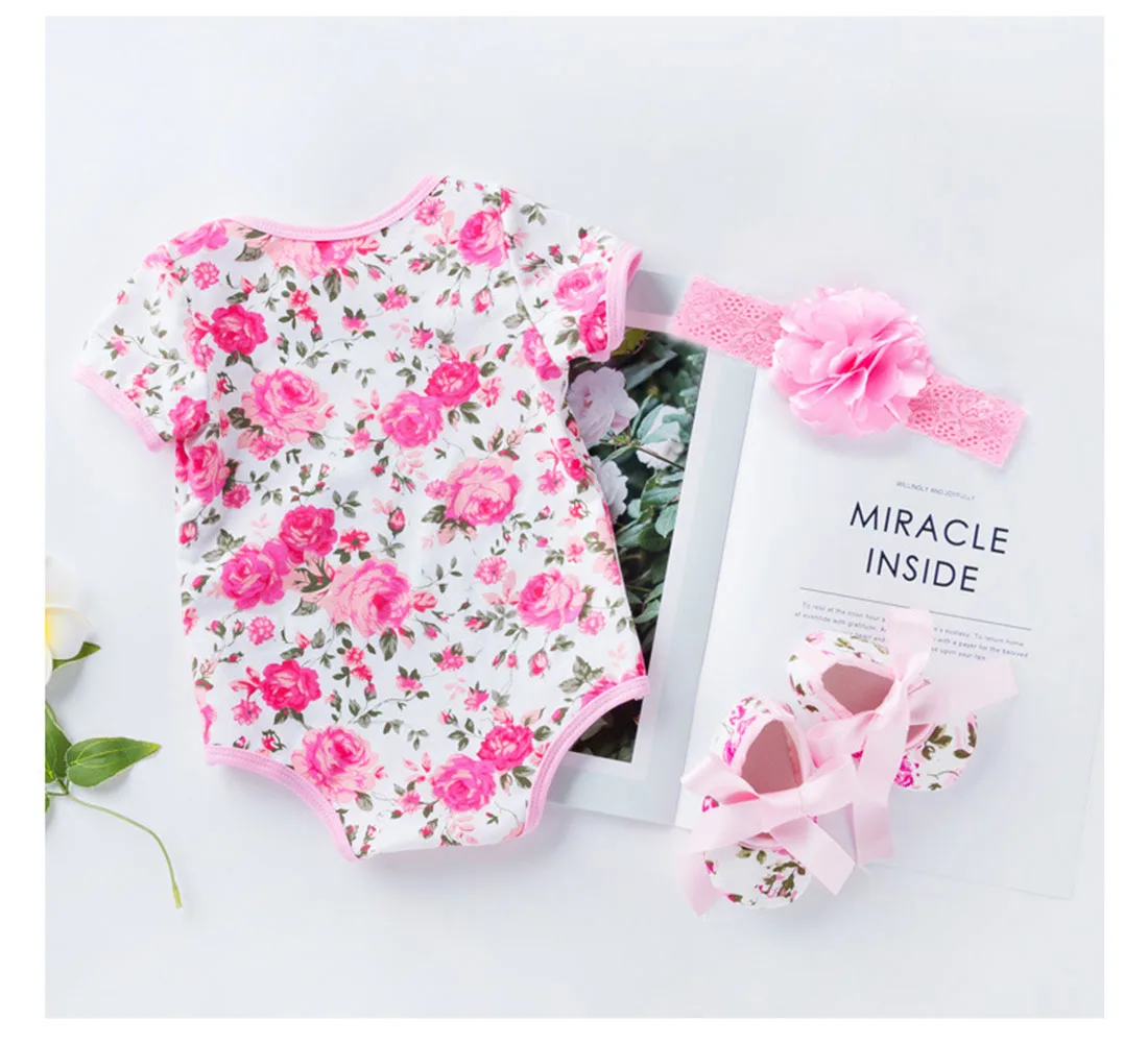 3 шт. детские комбинезоны для первого дня рождения летний Боди с короткими