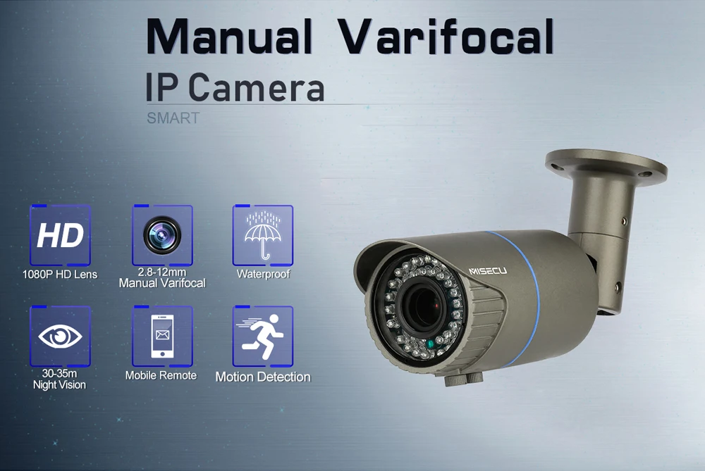 MISECU Full HD 4.0MP 2.0MP 1080P 2,8-12 мм камера с ручным увеличением IP мощность по Ethernet Открытый ночного видения ONVIF ИК Водонепроницаемый P2P