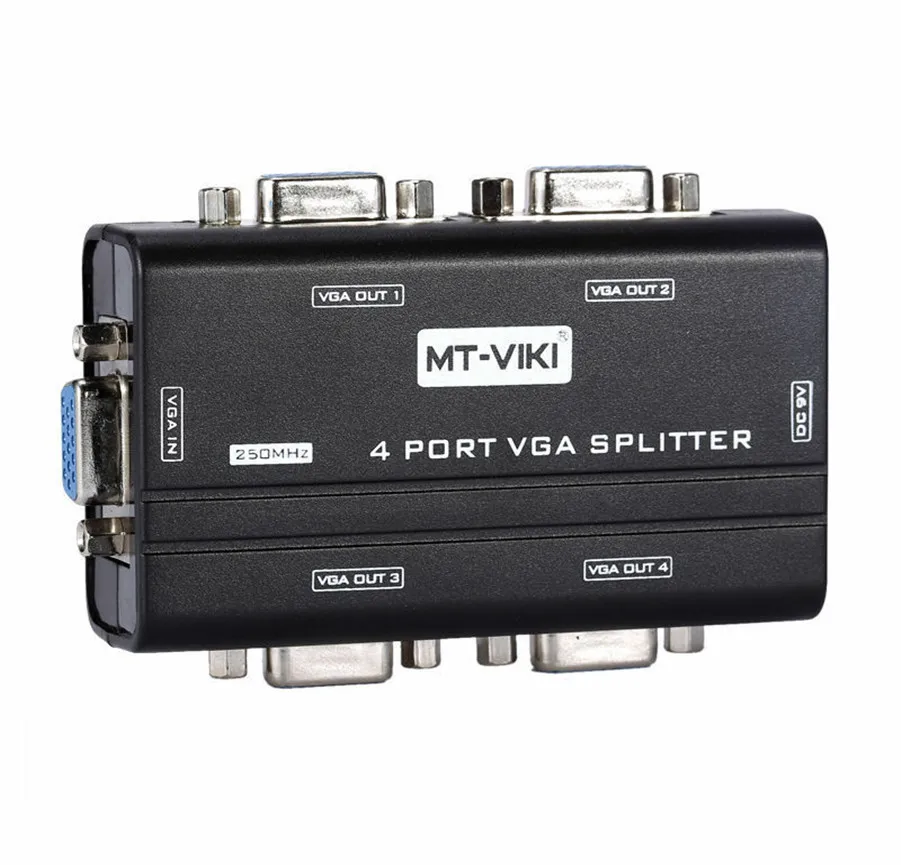 4 порта VGA видео сплиттер 1x4 250 МГц дистрибьютор 1 в из Дубликатор мультиплер