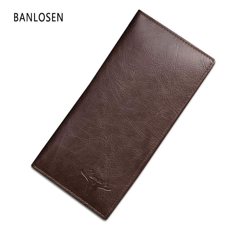 Мужские кошельки из натуральной кожи удлиненный бумажник кредитница клатч с