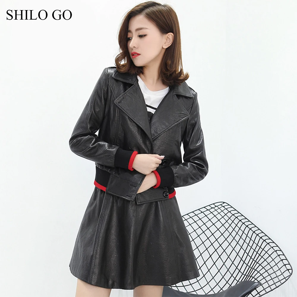 Женский кожаный костюм SHILO GO весенний комплект из натуральной овечьей кожи