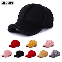 siloqin womens ponytail baseball caps new style winter thick warm hat for men women adjustable size mens snapback tongue cap