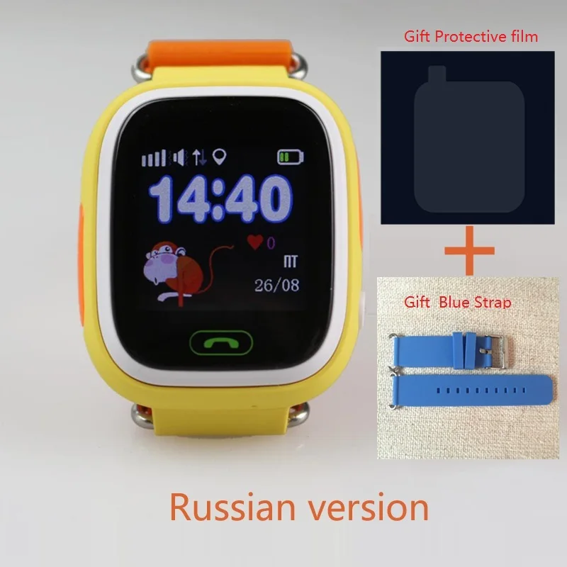 RU Orange ADD Blue Детский Q90 сенсорный экран wifi умные детские часы устройство поиска местоположения gps трекер детские gps часы телефон для детей PK Q100 - Цвет: RU Orange ADD Blue