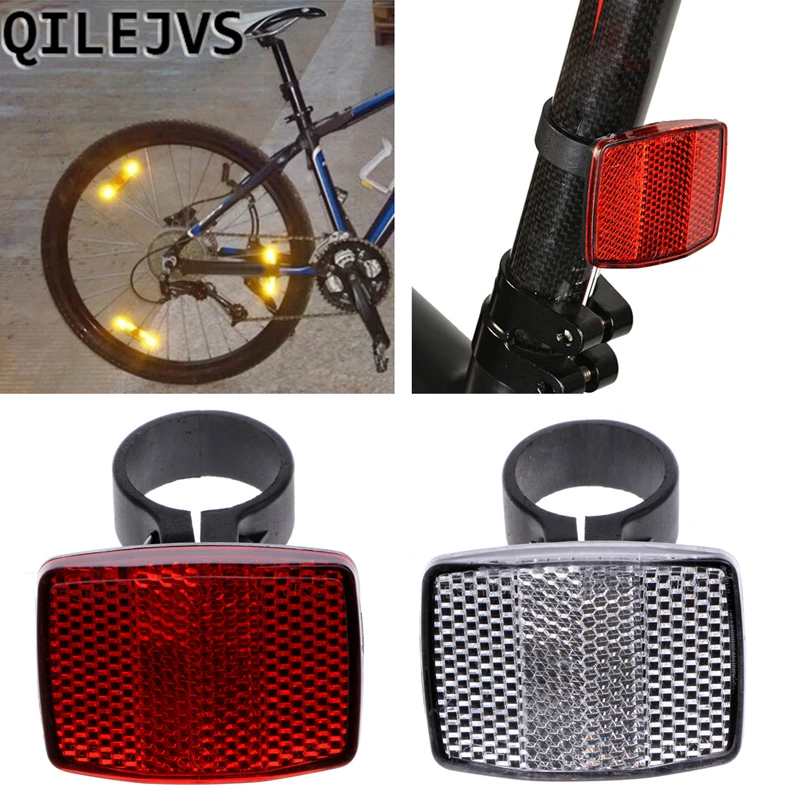 

QILEJVS Bicycle Bike Handlebar Reflector Reflective Front Rear Warning Light Safety Lens