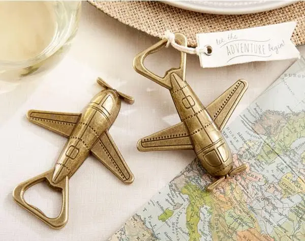 

"Let the Adventure Begin" Airplane Bottle Opener romantic wedding party favor gift guest present 10pcs