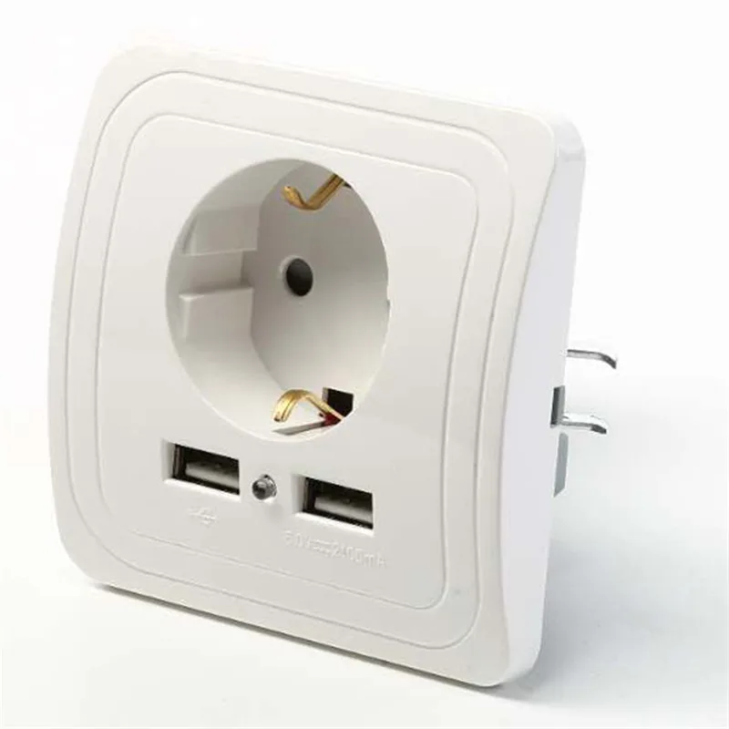 Youngable Dual USB порты и разъёмы стены переходник для зарядного устройства зарядки 2A ЕС