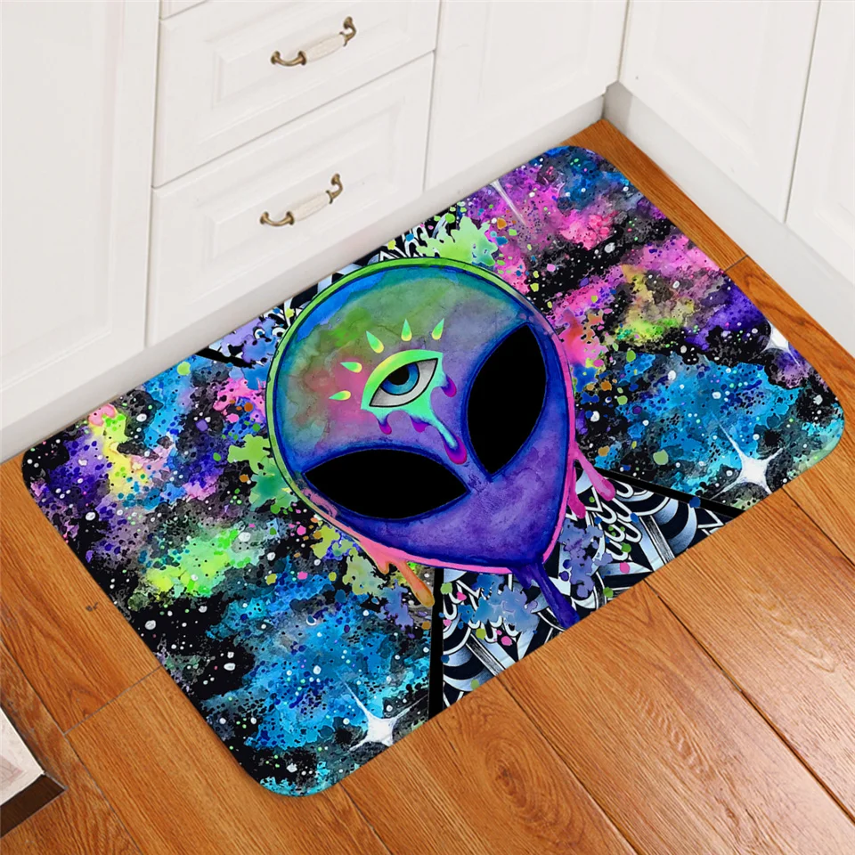 Trippy Alien by Brizbazaar ковер акварельный ковер третий глаз напольный коврик Мандала блюдце нескользящий коврик для спальни для мальчиков