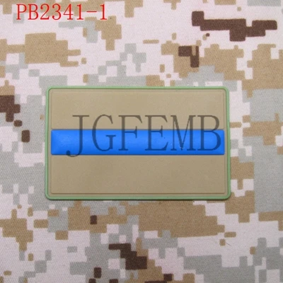 Тонкая Голубая линия полиция спецназ 3D ПВХ патч - Цвет: PB2341 GRAY