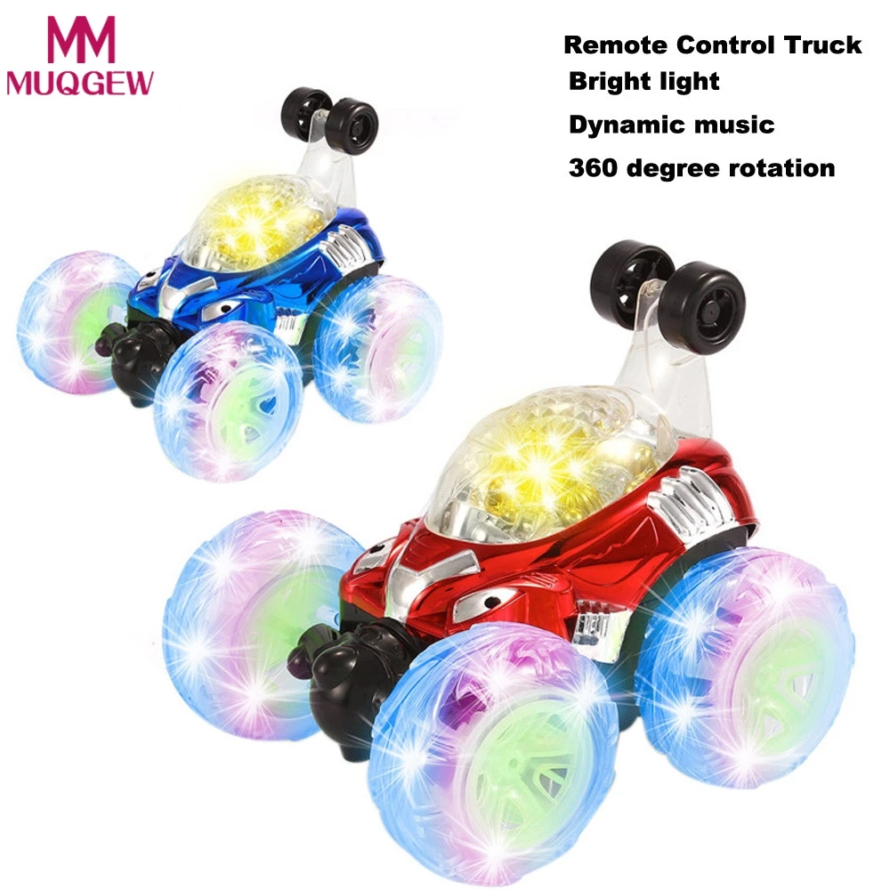 RC Rolling Stunt car Invincible Tornado Twister Дистанционное управление грузовик 360 градусов спиннинг переворачивает светодиодный цветной флэш Музыка для детей