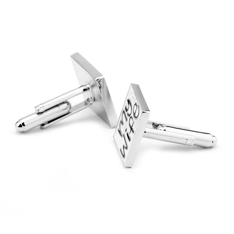 Fashion Men's Cufflinks Squre Shaped I Love My Wife Wedding Party Suit Gift For Men Husband Boyfriend | Украшения и