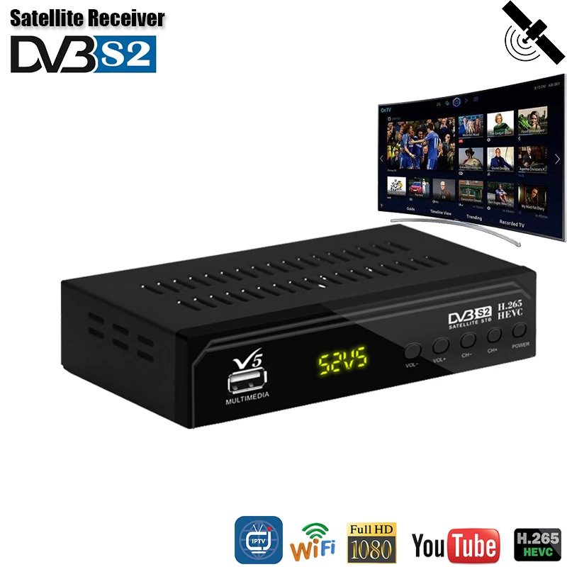 Vmade V5 спутниковый ТВ приемник H.265 MPEG4 DVB S2 испанский приемник|Спутниковое ТВ| |