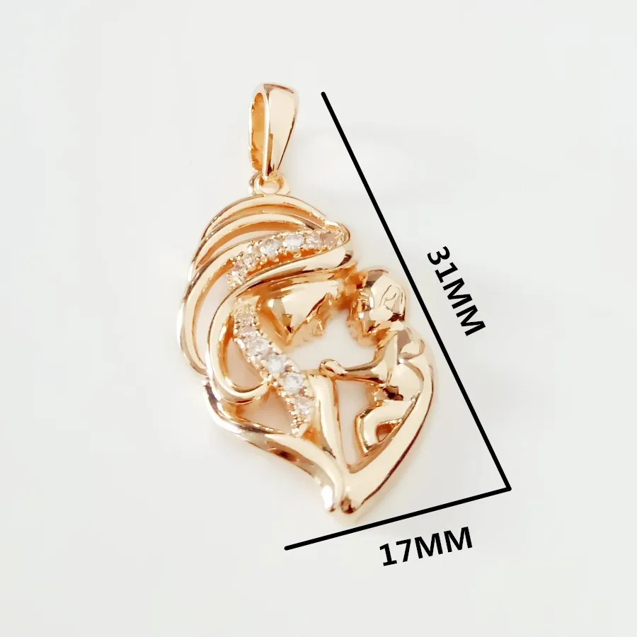only pendant Ортодоксальные подвески, кулон для мамы и сына, Женские Ювелирные изделия 585, золотой цвет, кулон, Модное Новое ожерелье, подвески - Окраска металла: only pendant