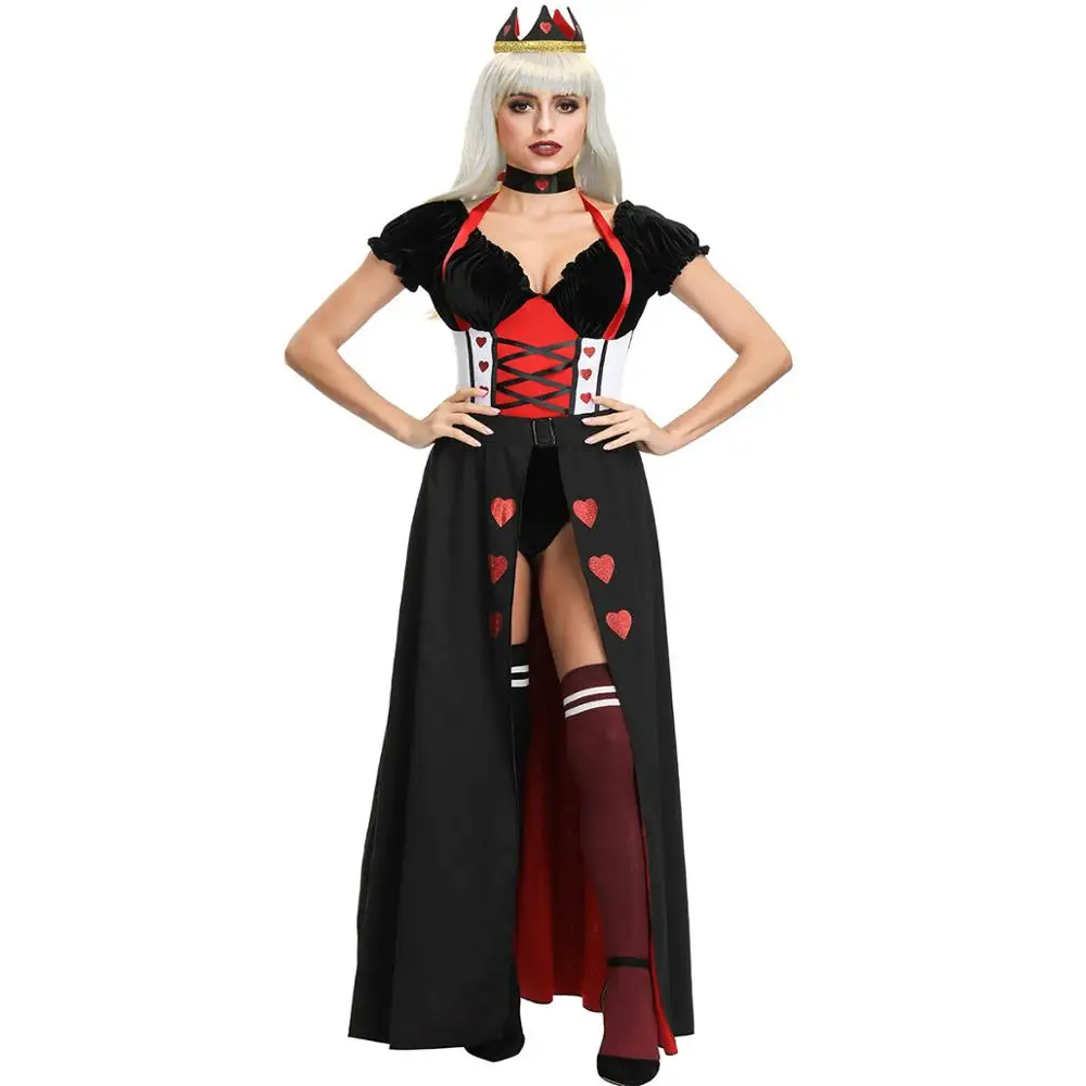 Принцесса Королева сердец костюмы для женщин сексуальный костюм Королевский