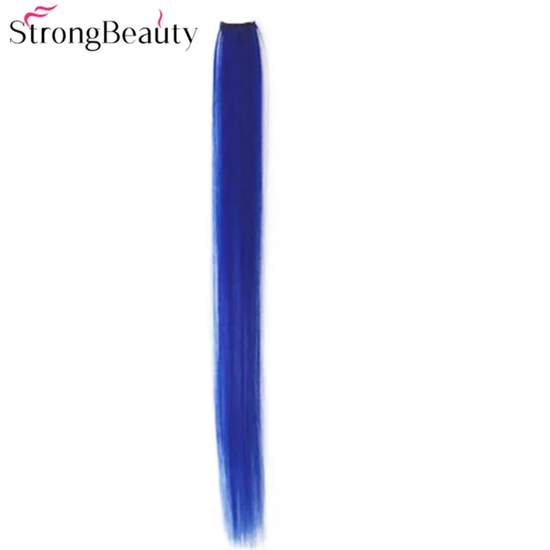 StrongBeauty женские цветные удлиненные волосы 50 см Синтетические прямые накладные на