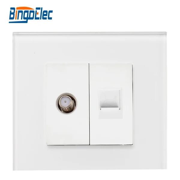 Стеклянная панель настенная розетка спутниковая плюс Интернет сертификат CE