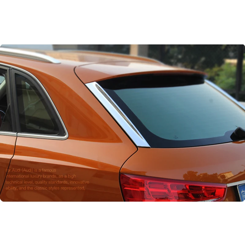 

2pcs Chrome Rear Spoiler Window Decoration Panel Cover Trim For Audi Q3 15-2017