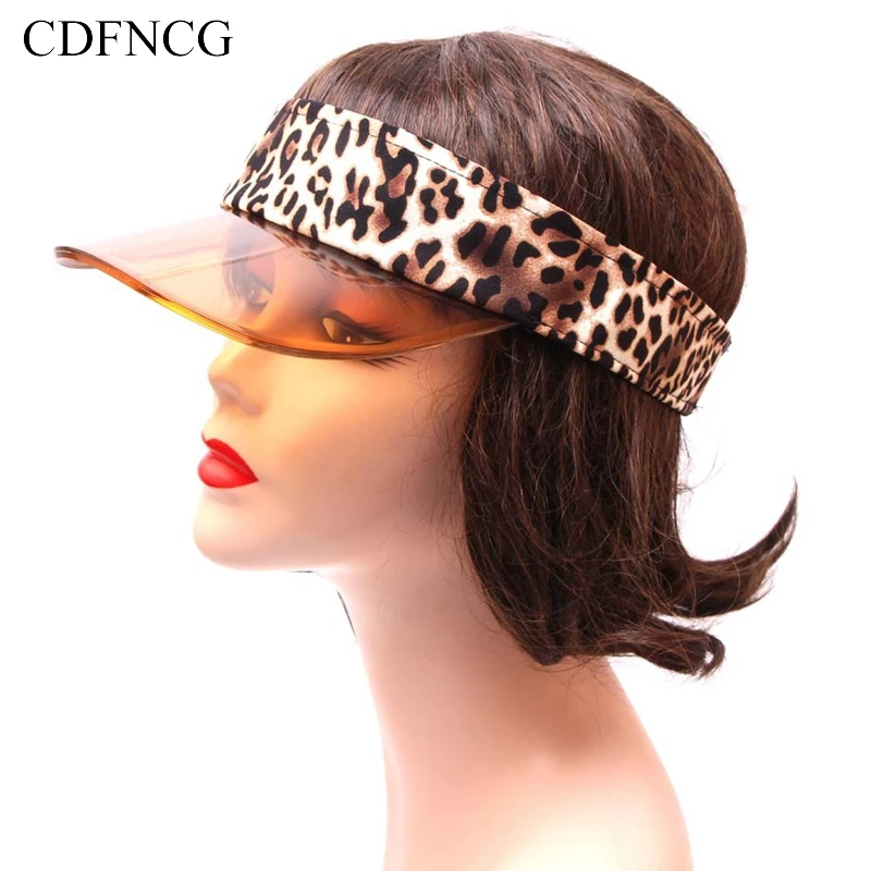 Женская уличная Солнцезащитная шляпка CDF шляпа из ПВХ с леопардовым градиентом и