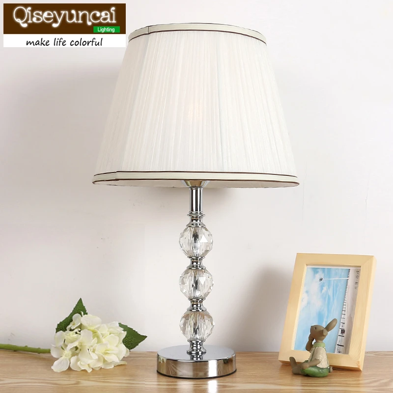 Европейская Хрустальная настольная лампа прикроватная для спальни креативное