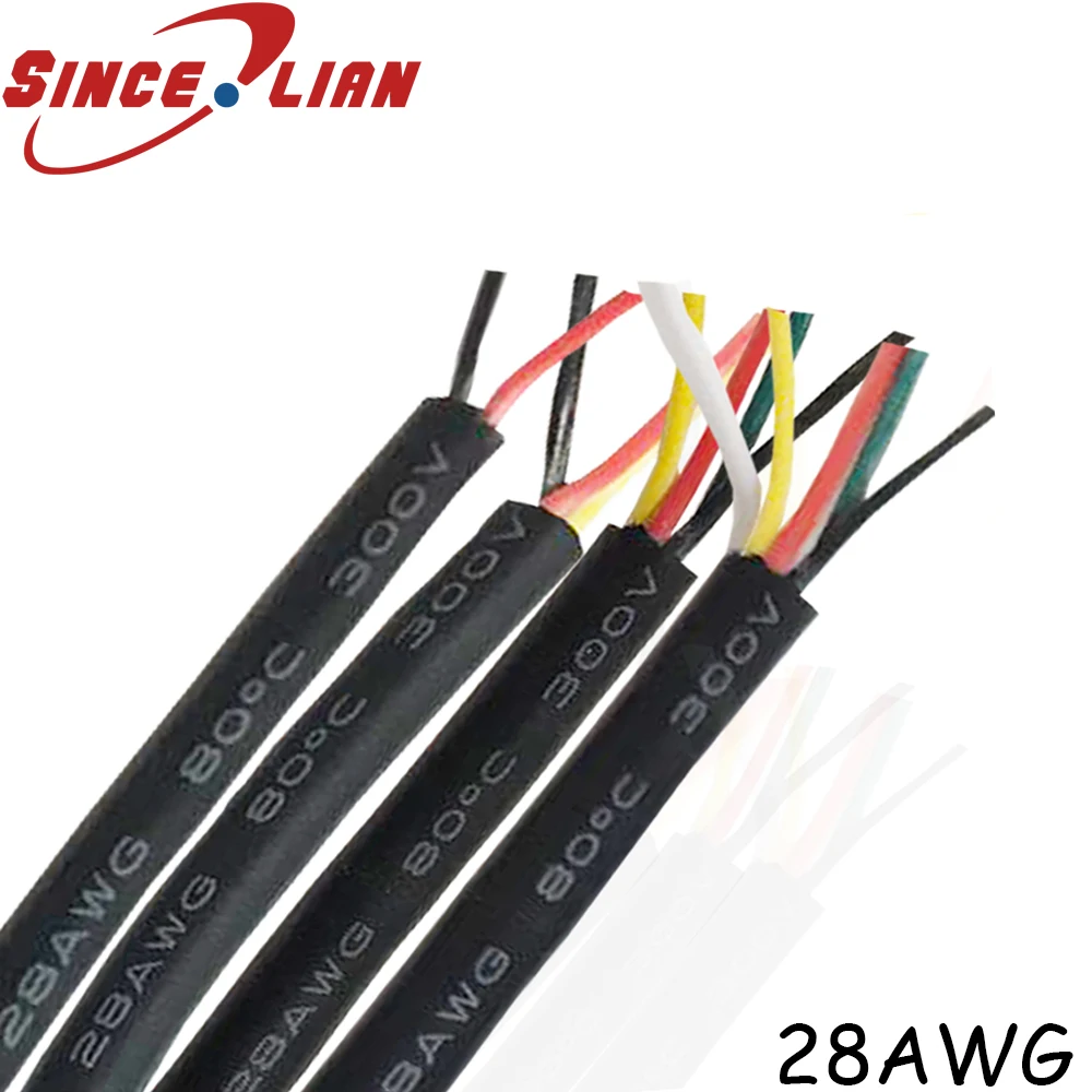 Кабель 28AWG 2, 3, 4, 5, 6, 7, 8, 9, 10 ядер для USB мыши, клавиатуры, передачи данных, 10 метров, ПВХ кабель, мягкая оболочка, кабель управления линией, сигнальный провод