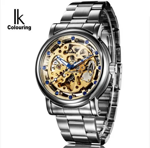 Мужские часы IK фирменные автоматические механические со стальным ремешком и