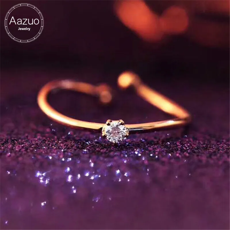 Aazuo 100% 18K розовое золото настоящий бриллиант IJ Si Prong проложенное одиночное
