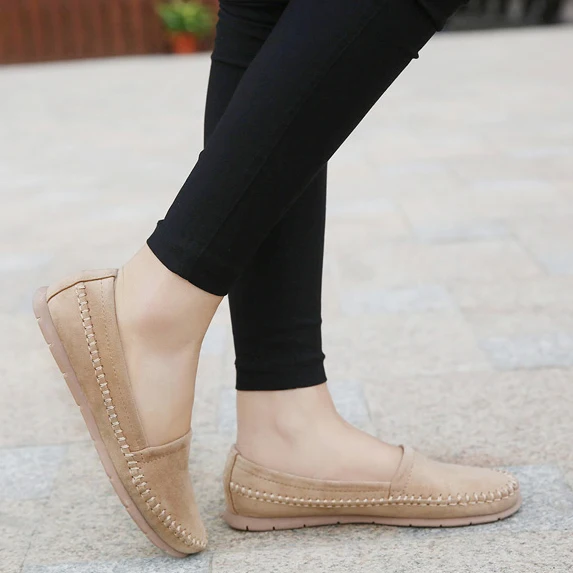 2017 Летние Туфли Женщины Кожаные Плоские Обувь Повседневная Мокасины Скольжения