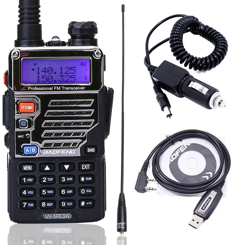 as pic show 3 BaoFeng UV-5RE 8 Вт портативная рация 10 км с большим радиусом действия, высокая мощность, портативная батарея 1800 мАч cb HAM, обновленная портативная рация UV 5RE - Цвет: as pic show 3