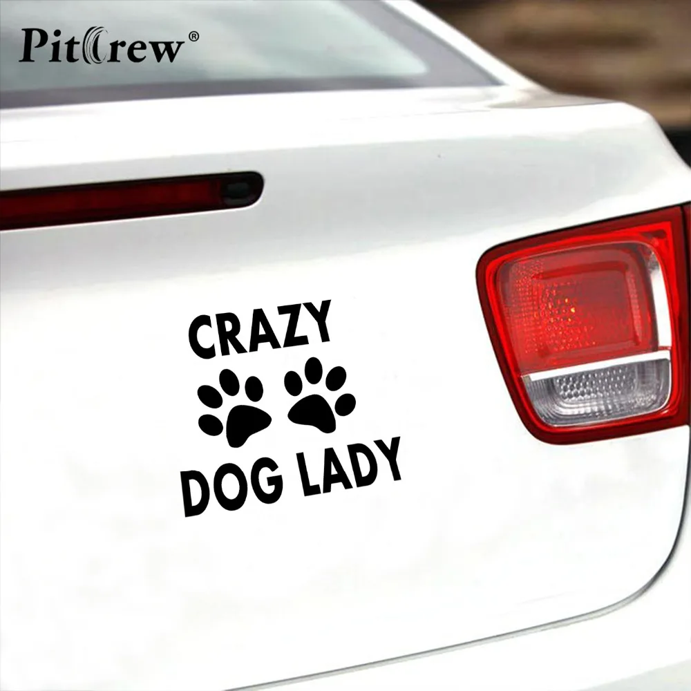 1 шт. Высокое качество Милая собачья лапа печать Надписи Искусство Crazy Dog Lady стикер