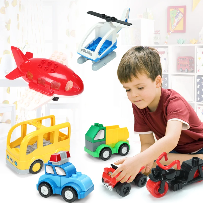 Funlock Duplo блоки игрушки городской транспорт серии автомобиль кирпичи запчасти