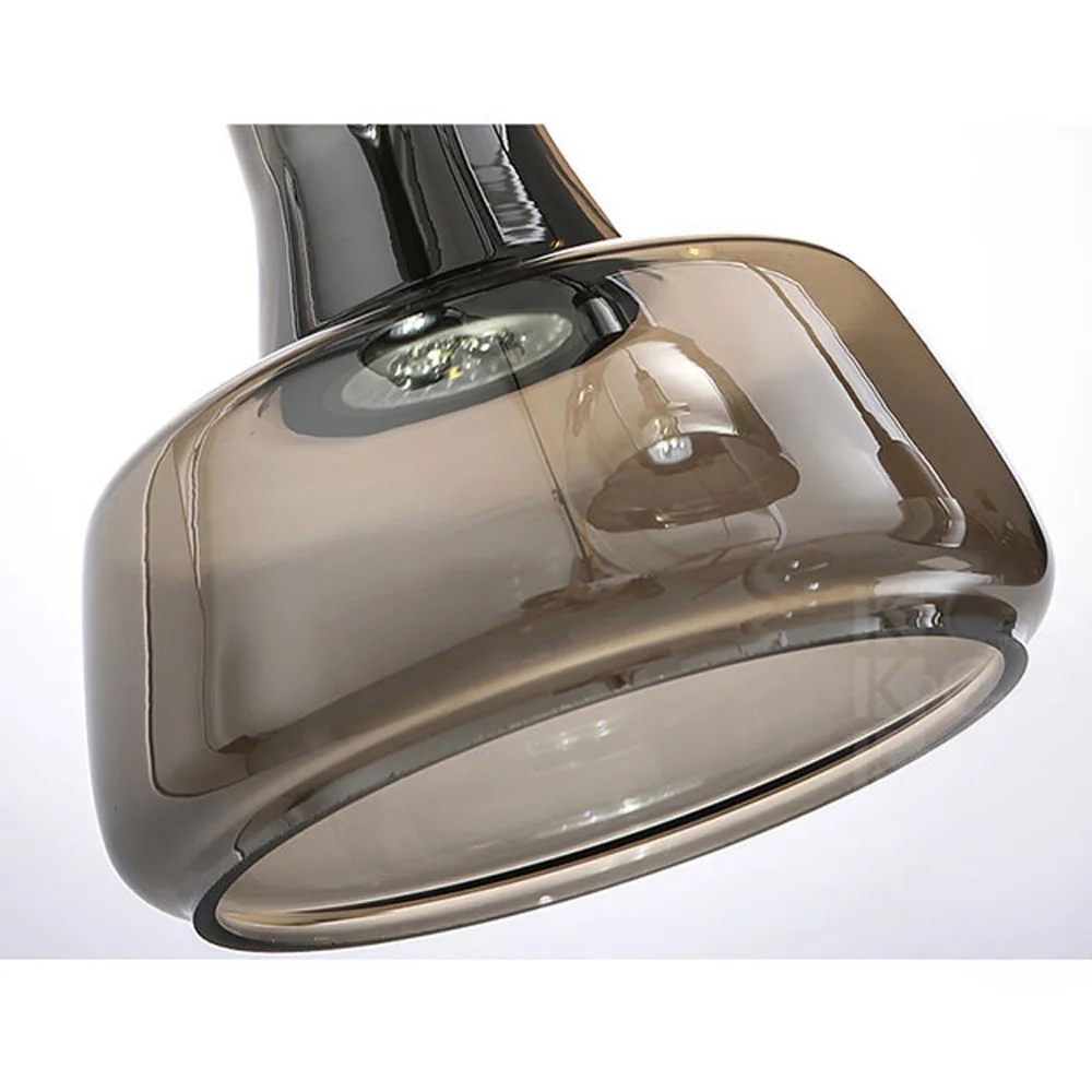 Светодиодный подвесной светильник современный мощный с дымчатым серым стеклом |