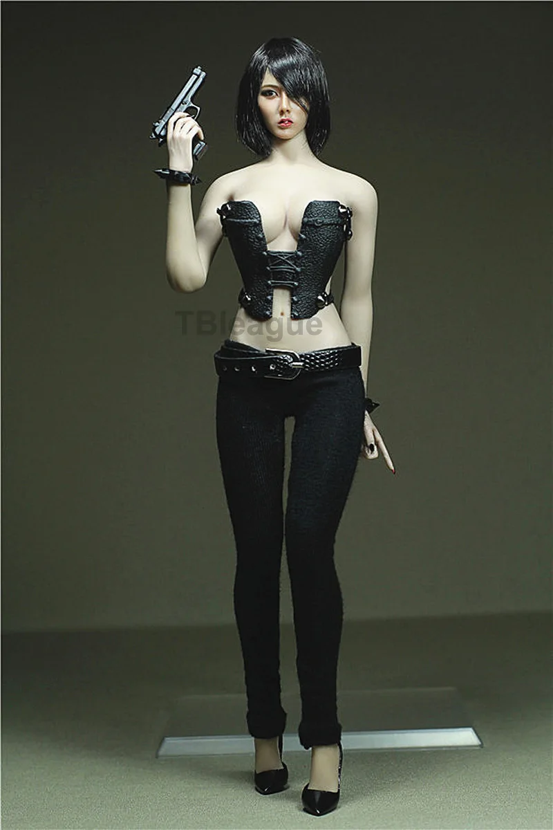 

Custom made 1/6 Scale Night spirit girl Black Clothing Set Corset trousers Belt for DIY 12inch JIAOUL Phicen Action figures toy