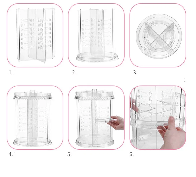 Акриловая коробка для хранения косметики вращающаяся на 360 градусов стойка