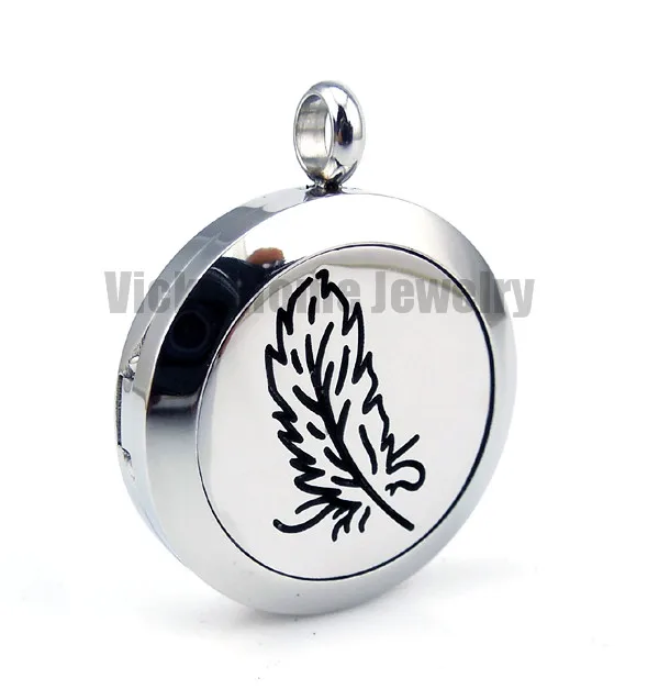 С цепочкой в подарок пером (20 30 мм) Эфирный диффузорный медальон с маслами для