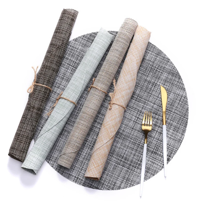 Нескользящий коврик индивидуальный для обеденного стола из ПВХ ткань декора