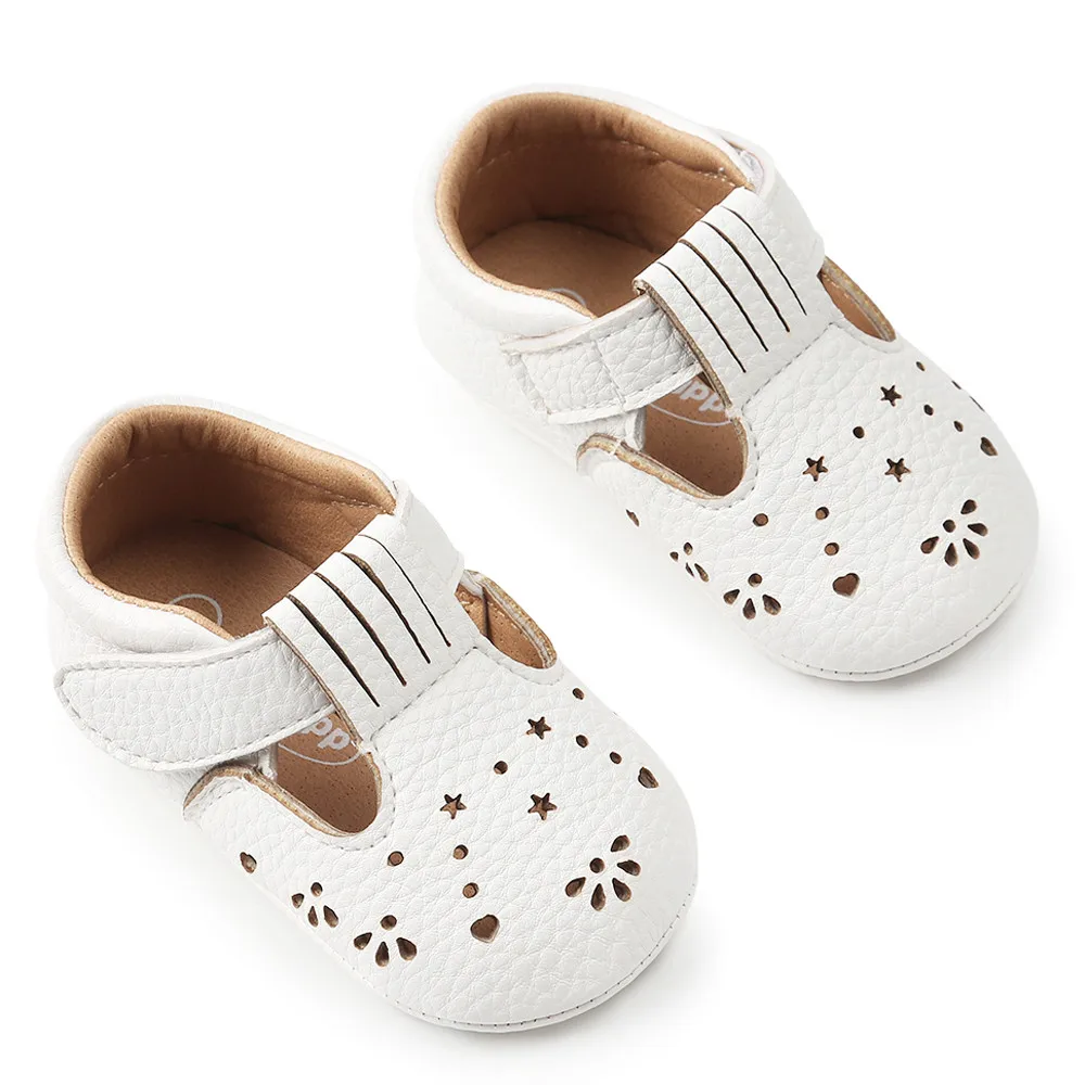 

LONSANT Newborn Baby Girls Boys crib shoes Girls Princess Leather Shoes Hollow Out Fashion Toddler First Walkers Kid cute Shoes