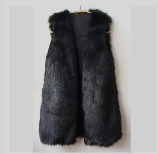 Новый женский длинный жилет из искусственного меха черный женская меховая