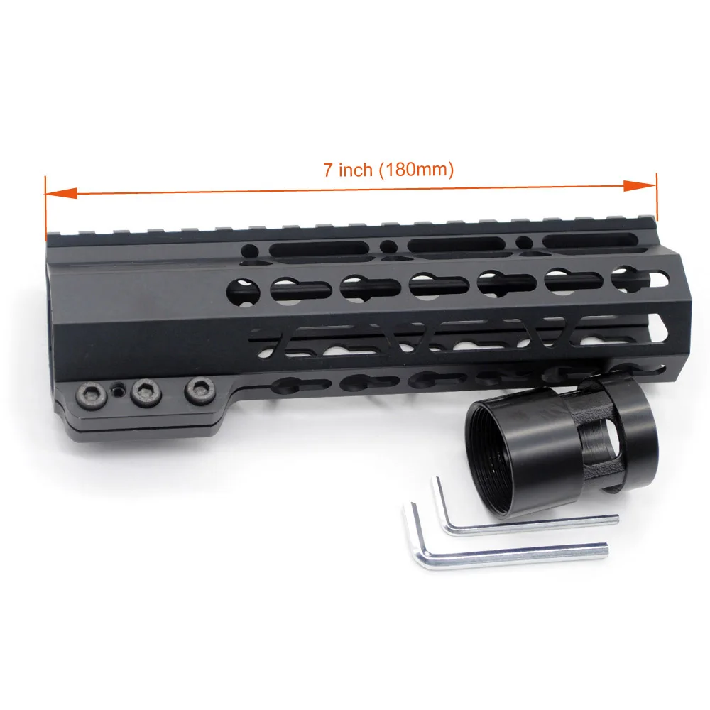 Aplus 7 ''дюймовый зажимной стиль Keymod/M-lok Handguard Rail Free Float Picatinny Mount System_Black/Red/Tan Fit