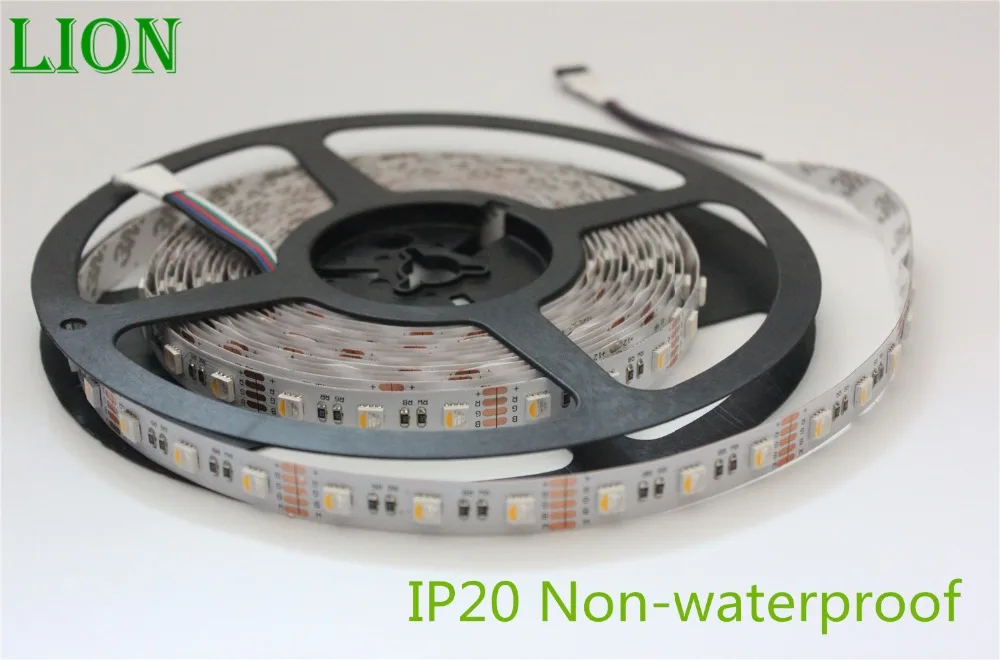 Водонепроницаемая IP20/65 Светодиодная лента RGBW/RGBWW, SMD 5050 чип 12 в гибкий светильник RGB+ белый/теплый белый, 4 цвета в 1 светодиодный чип, 60 Светодиодный s/m