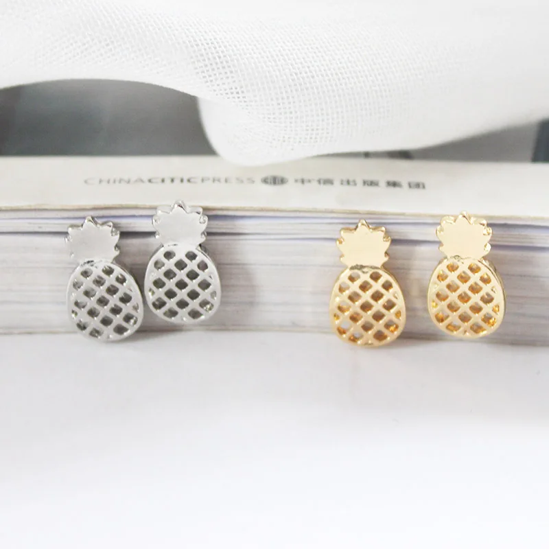 Boho Ананас Фрукты маленькие серьги для женщин мужчин ZA Bijoux золотой цвет массивные