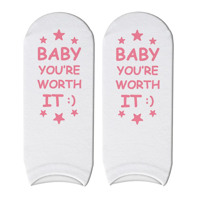 

New 3D Printed Funny Baby Baby Back Words Short Socks Cute Maternity Labor Delivery Hospital Ankle Socks for Pregnancy Women