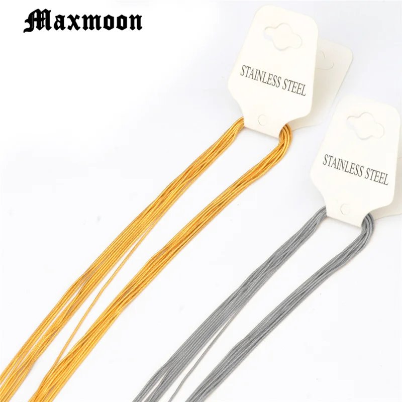 Maxmoon 10 шт./лот 316L цепочка из нержавеющей стали ожерелье Золото/сталь цвет ожерелья