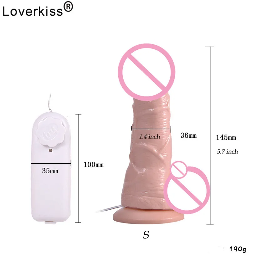 Loverkiss 5 7/6 7/7 дюйма большой вибратор и фаллоимитатор для точки G секс игрушки женщин