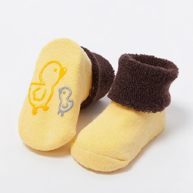 Хлопковые детские носки для маленьких девочек и мальчиков Calcetines Bebe Малыш новорожденный младенец противоскользящие носки-тапочки с резиновой подошвой KF034-1