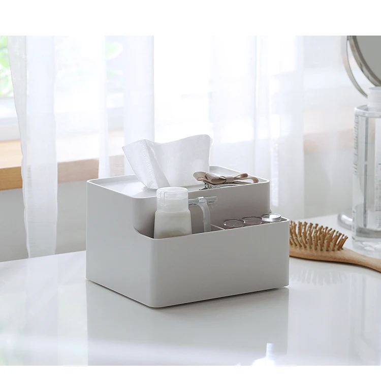 

New Tissue Box Multi functional Napkin Holder Plastic Remote Controller Storage Box Desk Organizer for Living Room Table