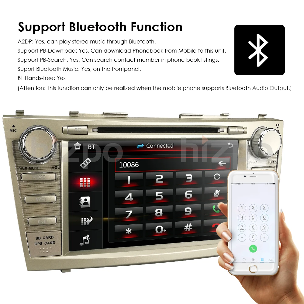 Подходит " Toyota Camry 2007-2011 gps навигация автомобильный Радио Стерео dvd-плеер+ задняя камера RDS BT iPod SWC сабвуфер выход CAM-IN игры