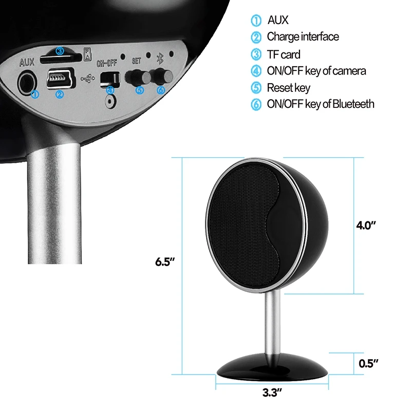 Full HD 1080 P WiFi камера Bluetooth динамик ночное видение приложение дистанционного мини
