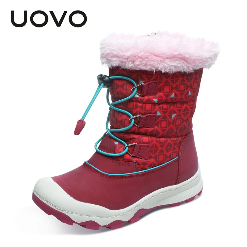 Фото Детские зимние ботинки UOVO для девочек новинка 2020 теплые детские резиновые обувь