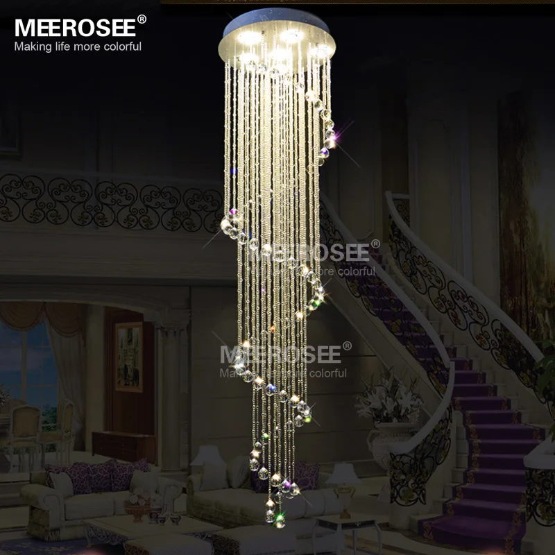 

Spiral Long Crystal Ceiling Light Fixture Lustres de cristal crystal lighting Stair Lamp for ceiling Lamparas de Techo